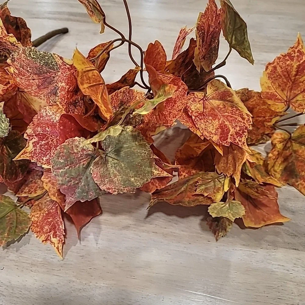 4 piece Artificial Aspen Leaf -2 Stems & 2 6ft Garland Fall/Thanksgiving Decor